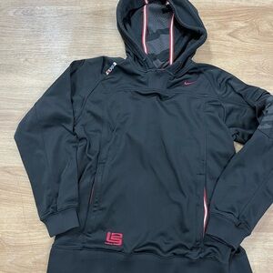 LeBron Nike Black Hoodie with Red Details